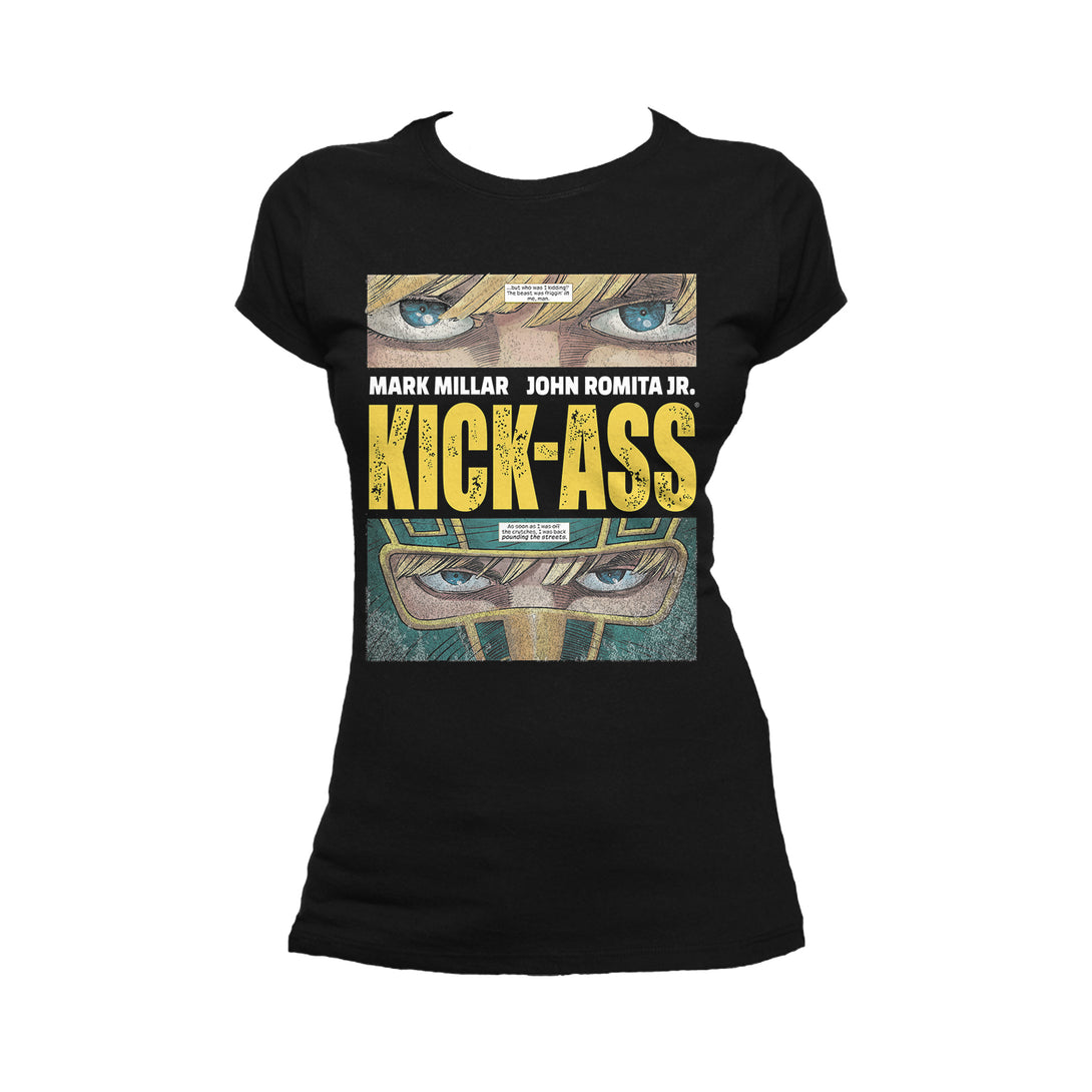 Kick Ass Logo Close Up Official Women's T-Shirt (Black) - Urban Species Ladies Short Sleeved T-Shirt