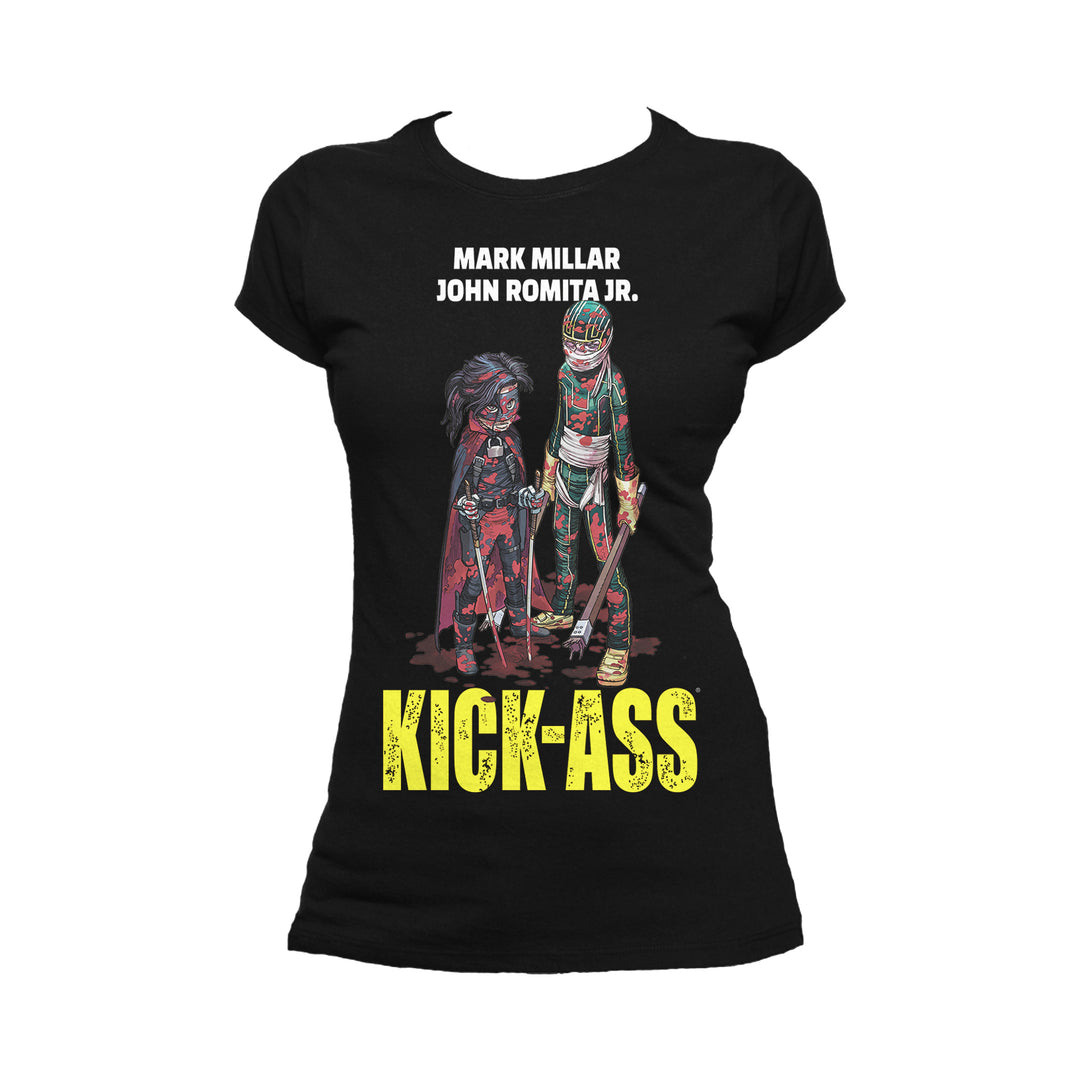 Kick Ass Poster Hit Girl Bloody Official Women's T-Shirt (Black) - Urban Species Ladies Short Sleeved T-Shirt