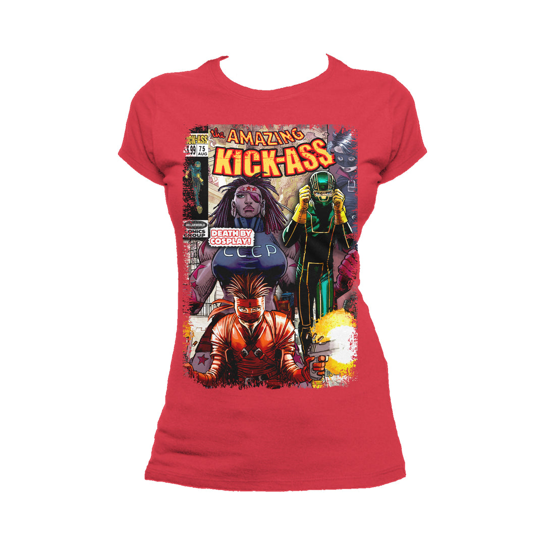 Kick Ass Remix Cover Amazing Official Women's T-Shirt (Red) - Urban Species Ladies Short Sleeved T-Shirt
