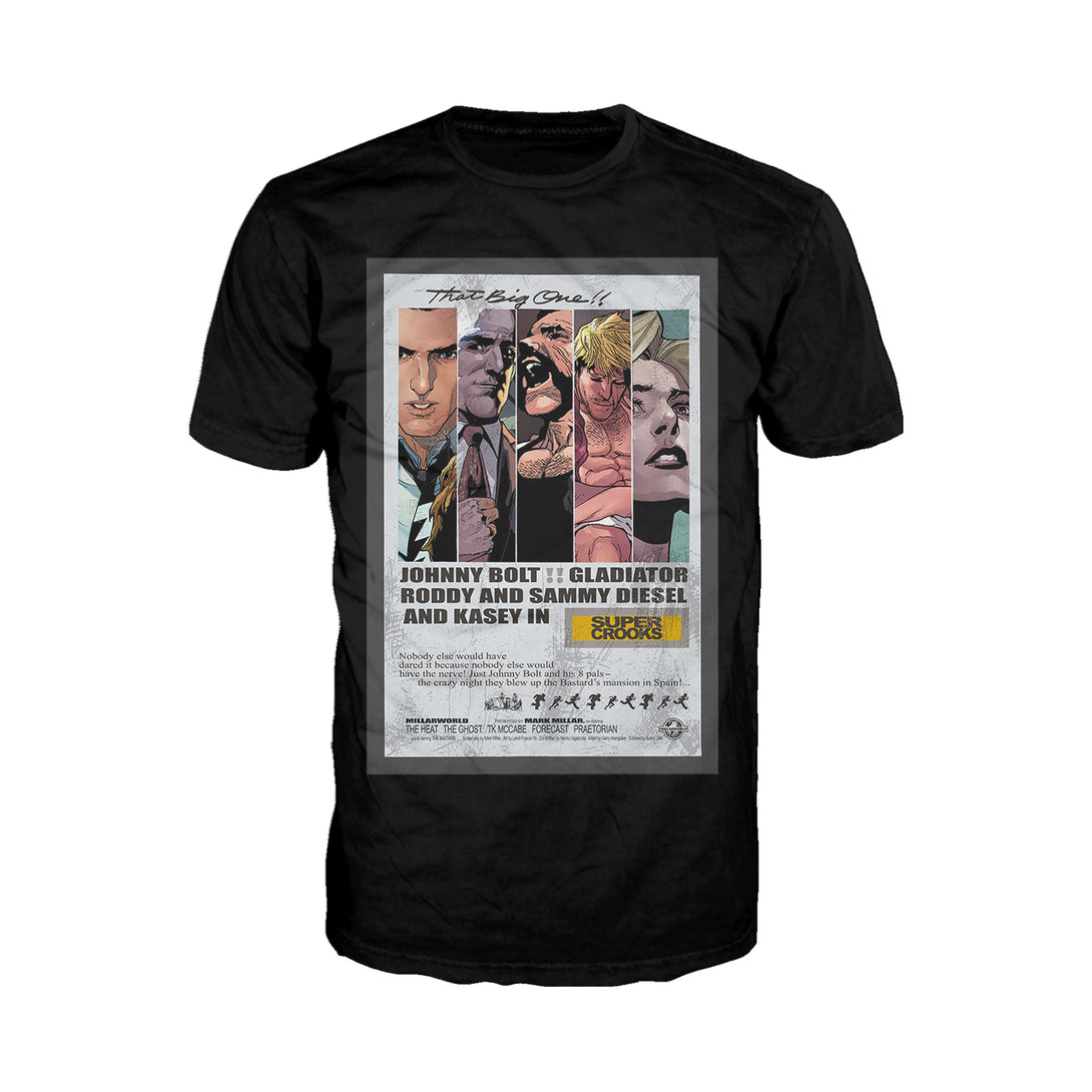 Supercrooks 60s Ocean Poster Official Men's T-Shirt (Black) - Urban Species Mens Short Sleeved T-Shirt