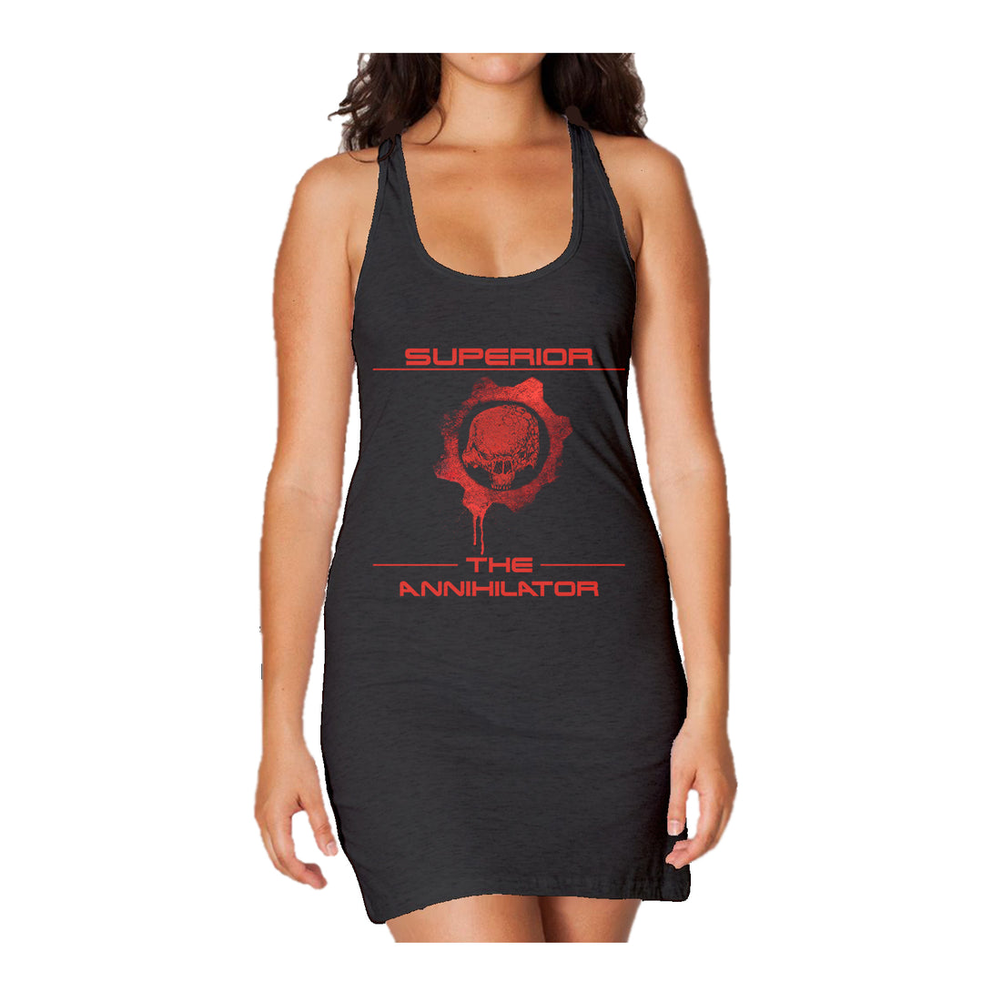 Superior Remix The Annihilator Official Women's Long Tank Dress (Black) - Urban Species Ladies Long Tank Dress