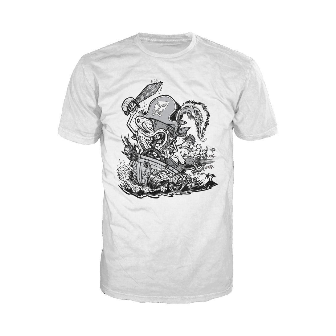 SpongeBob SquarePants Comic Pirate Official Men's T-Shirt (White) - Urban Species Mens Short Sleeved T-Shirt