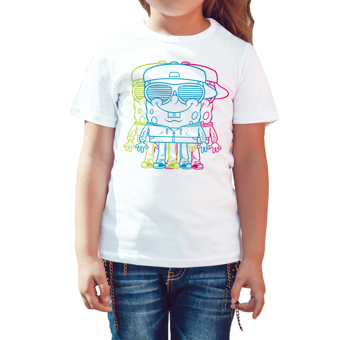 SpongeBob SquarePants 3D Official Kid's T-Shirt (White) - Urban Species Kids Short Sleeved T-Shirt