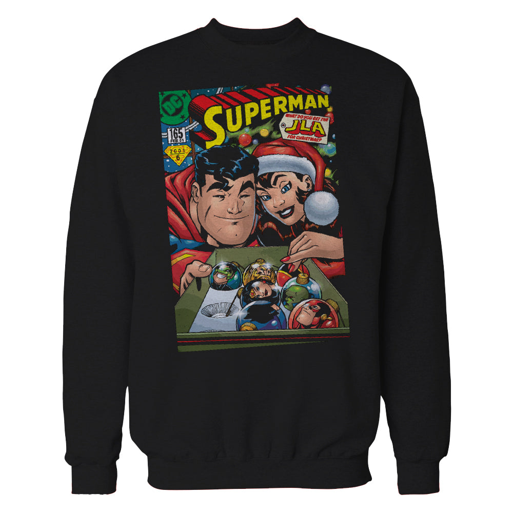 DC Comics Superman Cover 165 Xmas Official Sweatshirt Black - Urban Species