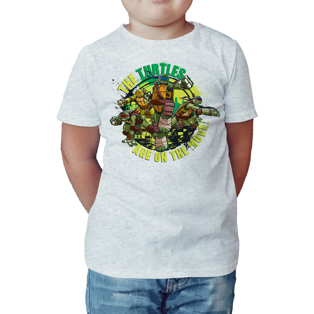 TMNT Gang Move Official Kid's T-Shirt (Heather Grey) - Urban Species Kids Short Sleeved T-Shirt