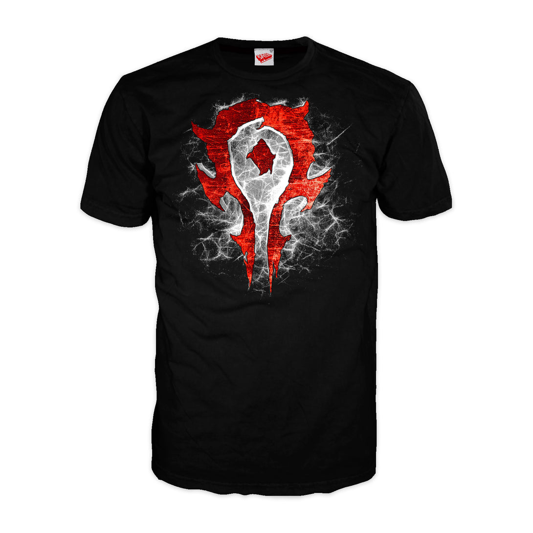 Warcraft Horde Logo Burst Official Men's T-shirt (Black) - Urban Species Mens Short Sleeved T-Shirt