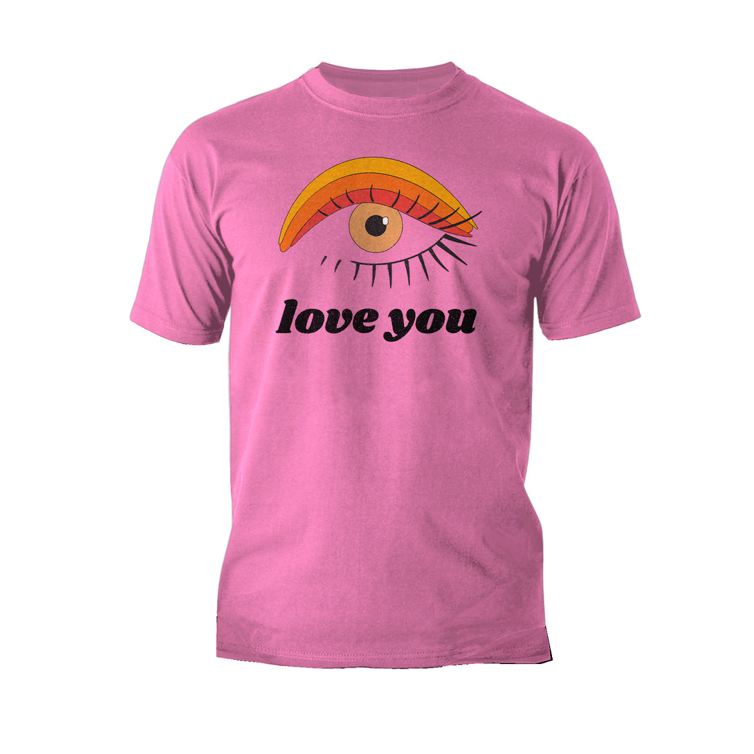 Vintage Valentine Eye Love You Men's T-shirt Pink - Urban Species
