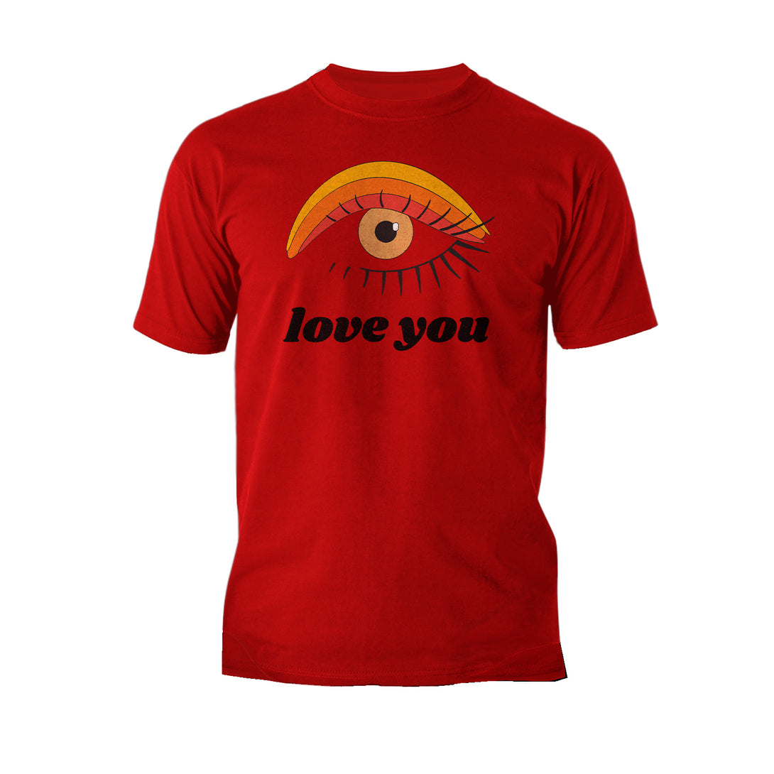 Vintage Valentine Eye Love You Men's T-shirt Red - Urban Species