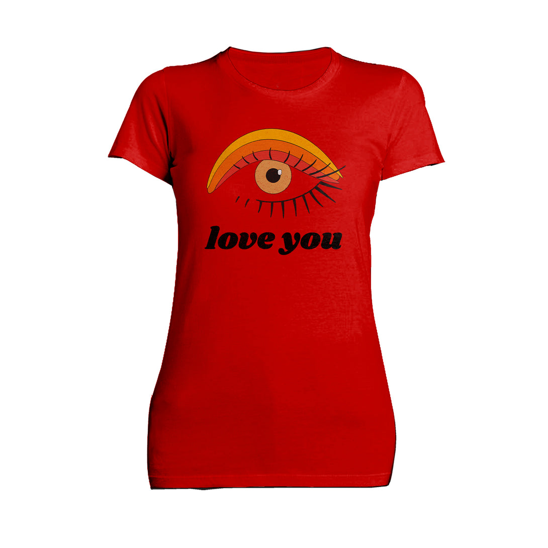 Vintage Valentine Eye Love You Women's T-shirt Red - Urban Species