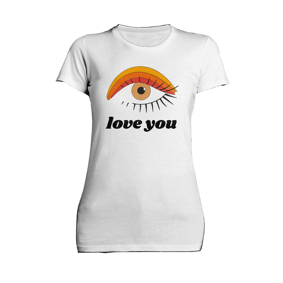 Vintage Valentine Eye Love You Women's T-shirt White - Urban Species