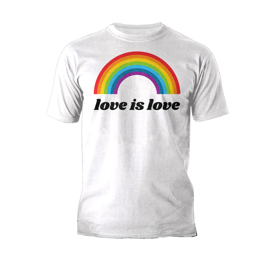 Vintage Valentine Rainbow Love Is Love Men's T-shirt White - Urban Species