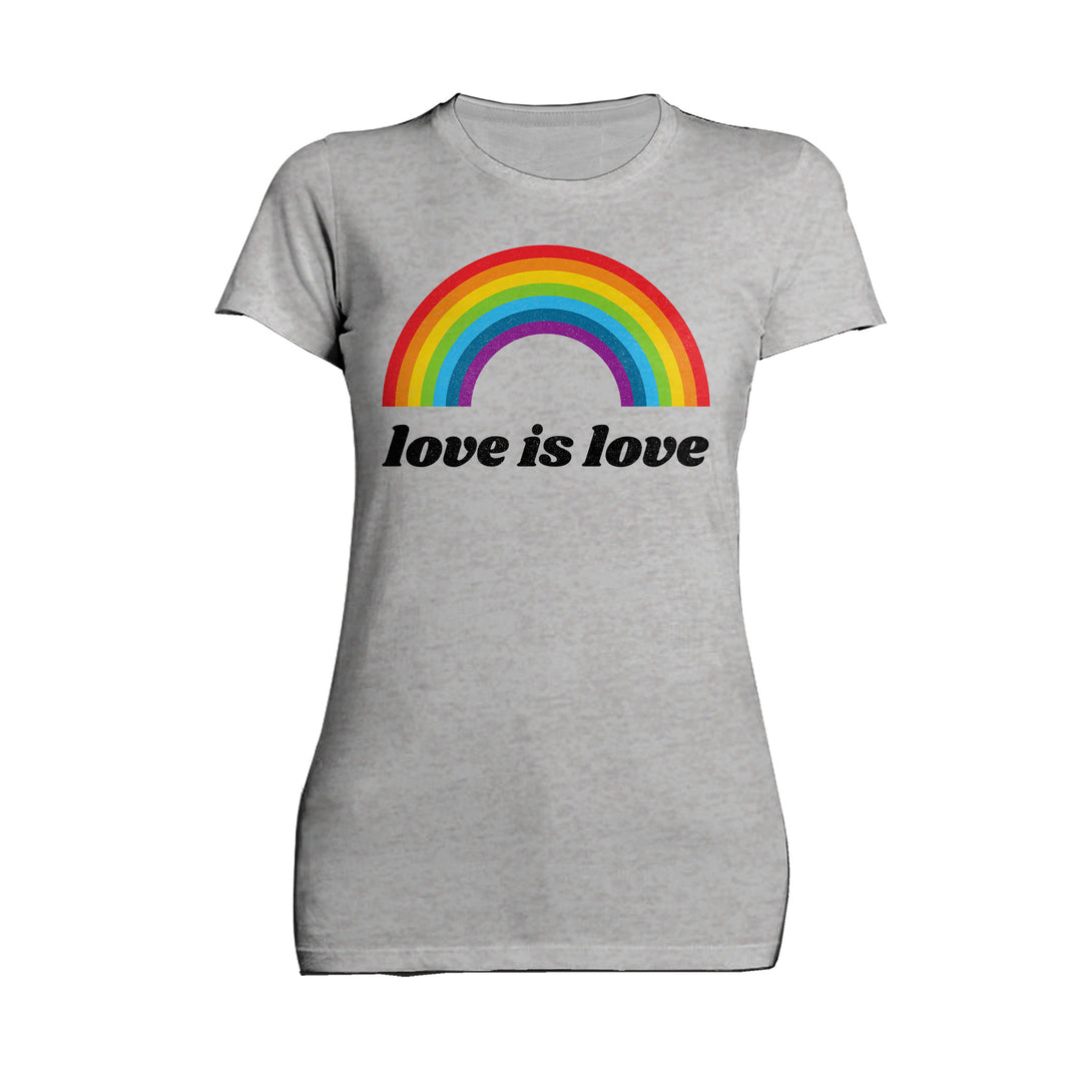 Vintage Valentine Rainbow Love Is Love Women's T-shirt Sports Grey - Urban Species