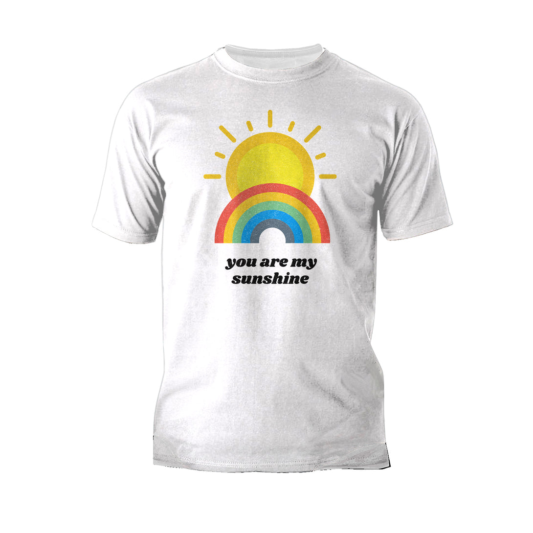Vintage Valentine Sun Rainbow You Are My Sunshine Men's T-shirt White - Urban Species