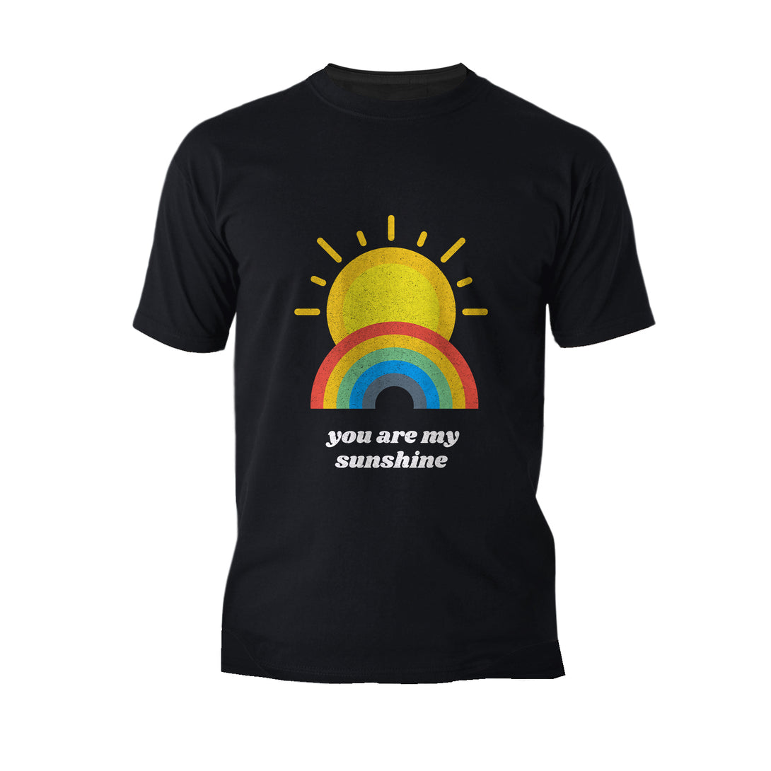 Vintage Valentine Sun Rainbow You Are My Sunshine Men's T-shirt Black - Urban Species