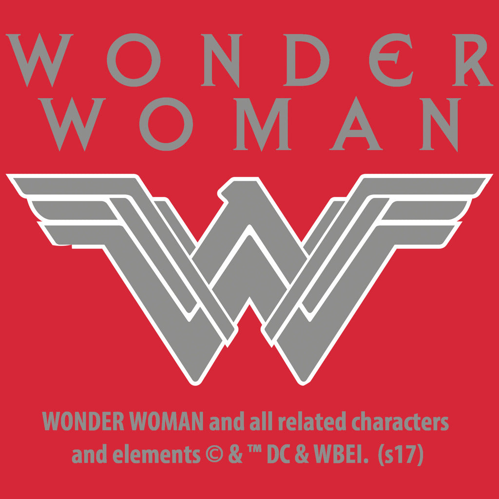 DC Wonder Woman Logo 3D Shield Official Women's T-shirt (Red) - Urban Species Ladies Short Sleeved T-Shirt