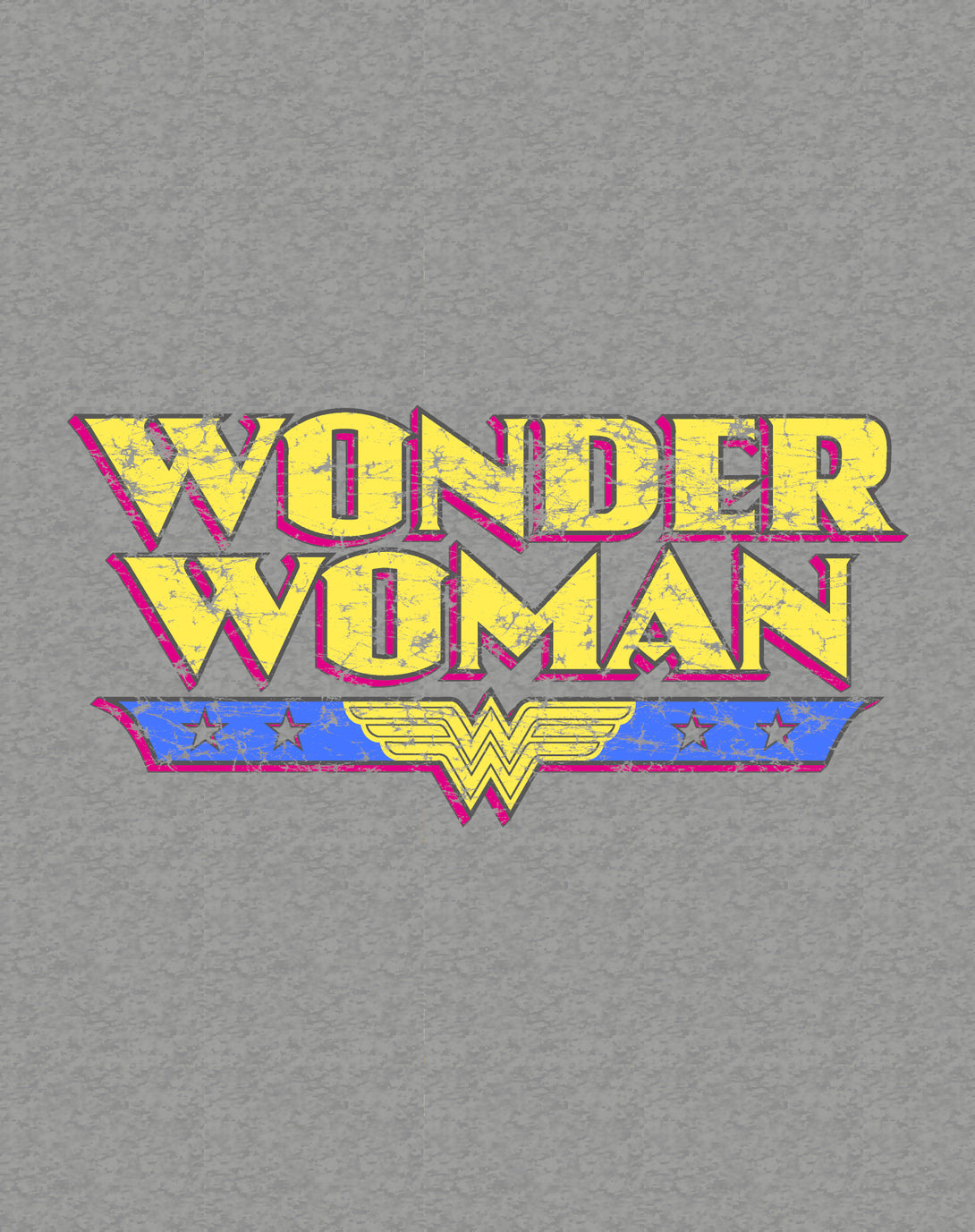DC Comics Wonder Woman Logo Vintage Official Sweatshirt Sports Grey - Urban Species Design Close Up